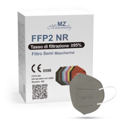 Zaščitna maska FFP2 NR CE 0598 siva 100 kom.