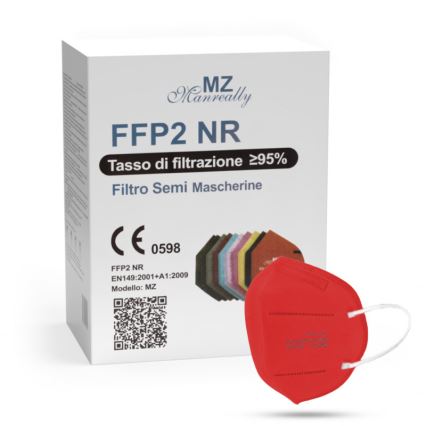 Zaščitna maska FFP2 NR CE 2163 rdeča 20 kom.