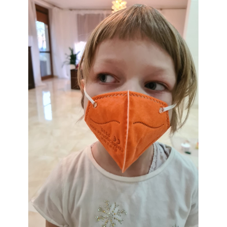 Zaščitna maska - otroška velikost FFP2 NR Kids oranžna 1 kom.