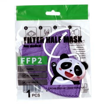 Zaščitna maska - otroška velikost FFP2 NR Kids vijolična 50 kom.