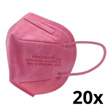 Zaščitna maska - otroška velikost FFP2 ROSIMASK MR-12 NR roza 20 kom.