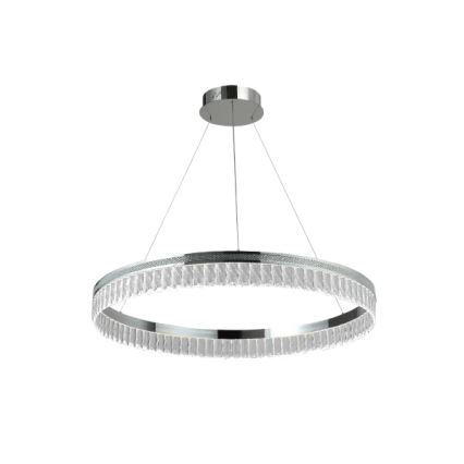 LED kristalni lestenec THALIA z možnostjo zatemnitve na jekleni vrvici LED/55W/230V 3000-6000K premer 80 cm + daljinski upravljalnik
