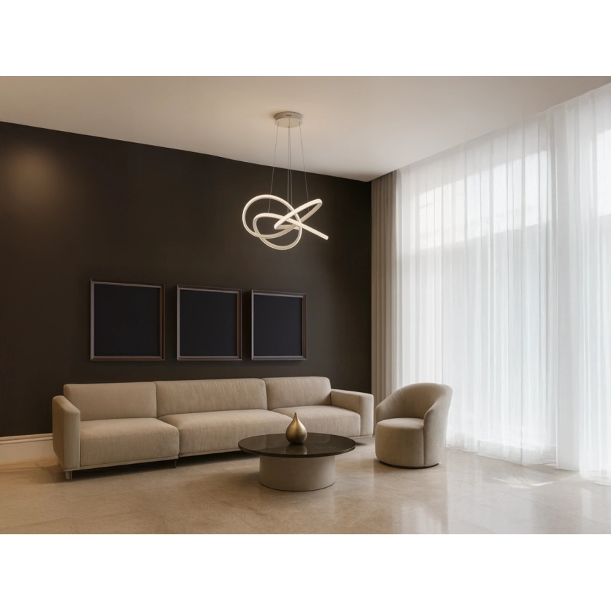 LED zatemljiv lestenec na kablu, 95 W/230 V, 3000–6500 K, premer 57 cm + daljinski upravljalnik