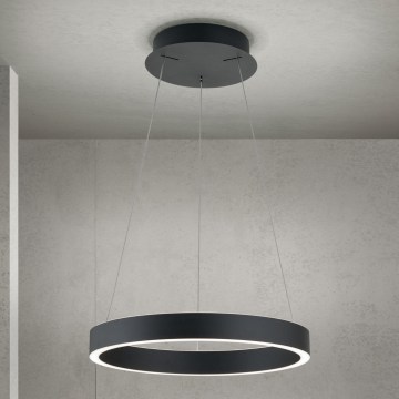 zatemljiv LED lestenec na kablu KOLK LED/40W/230V 2700/3000/4000K, premer 40 cm, črna