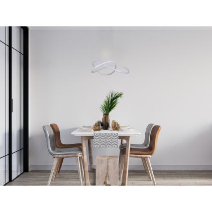 Zatemljiv LED lestenec na kablu, 85 W, 230 V, nastavljiva barvna temperatura 3000–6500 K, premer 60 cm, v kompletu z daljinskim upravljalnikom