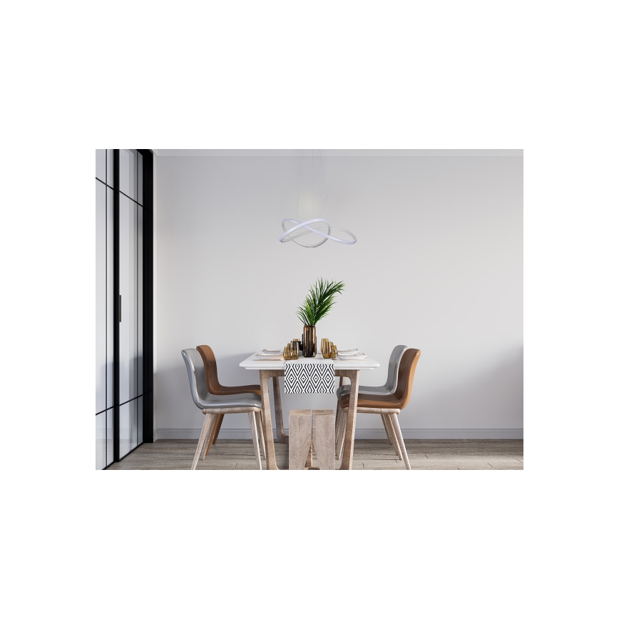 Zatemljiv LED lestenec na kablu, 85 W, 230 V, nastavljiva barvna temperatura 3000–6500 K, premer 60 cm, v kompletu z daljinskim upravljalnikom