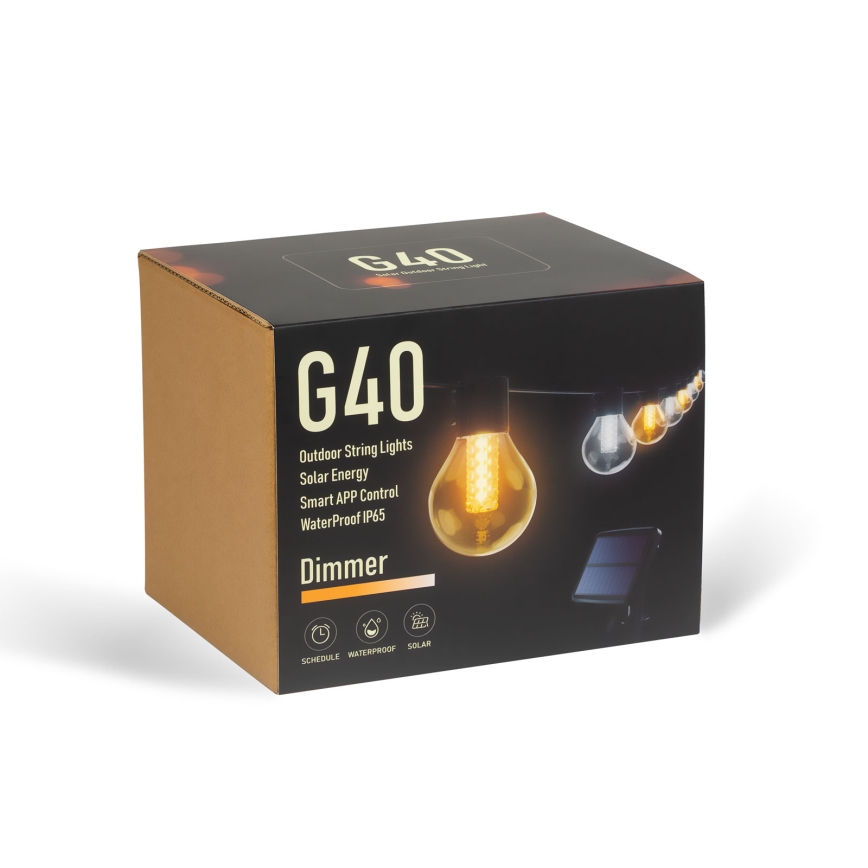LED zatemljiv solarni niz 15xLED/1,5W/3,7/5V 2700-10000K 2200 mAh 9 m IP65 črna + daljinski upravljalnik
