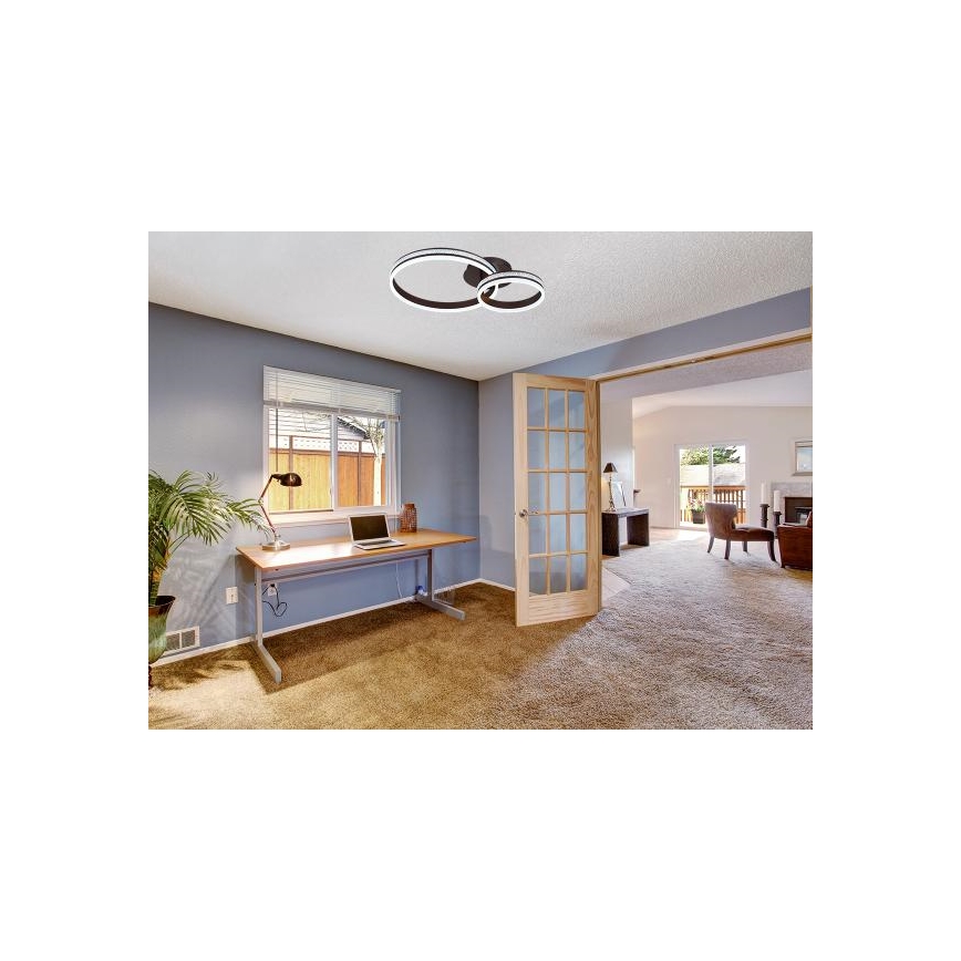 Zatemljiv LED stropni lestenec, pritrjen na strop, LED/110W/230V 3000-6500K + daljinski upravljalnik