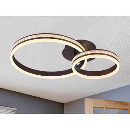 Zatemljiv LED stropni lestenec, pritrjen na strop, LED/110W/230V 3000-6500K + daljinski upravljalnik