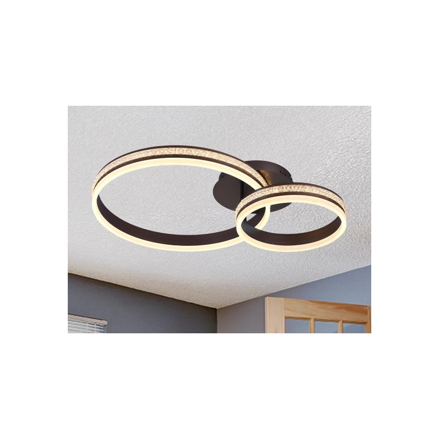 Zatemljiv LED stropni lestenec, pritrjen na strop, LED/110W/230V 3000-6500K + daljinski upravljalnik
