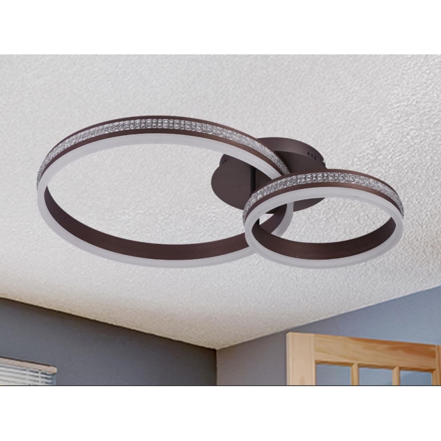 Zatemljiv LED stropni lestenec, pritrjen na strop, LED/110W/230V 3000-6500K + daljinski upravljalnik