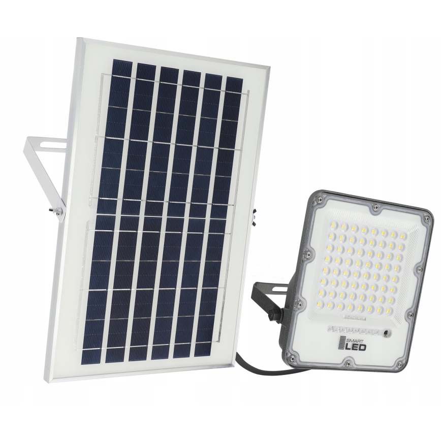 LED Zatemnljiv solarni reflektor LED/50W/3,2V 5000K 6000 mAh IP65 črna + daljinski upravljalnik