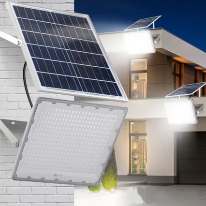 Zatemnjevalni LED sončni reflektor LED/150W/3,2V 5000K 15000 mAh IP65 črna + daljinski upravljalnik