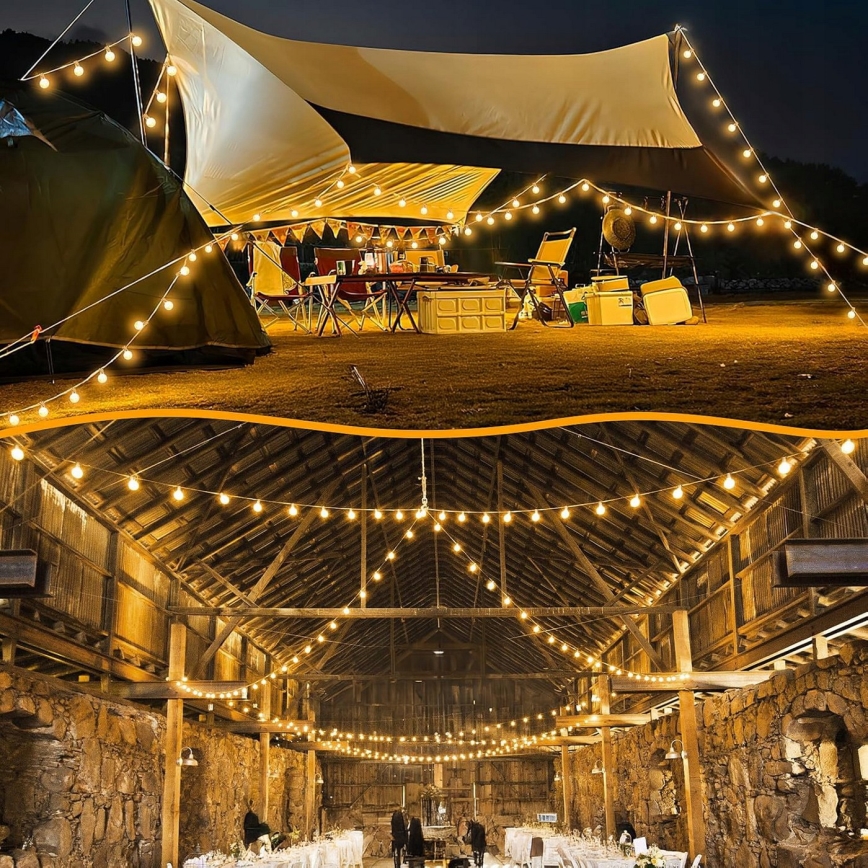 LED zatemnjevalni zunanji dekorativni niz 25xE12/1W/24/230V 17,5 m IP65 črn + daljinski upravljalnik