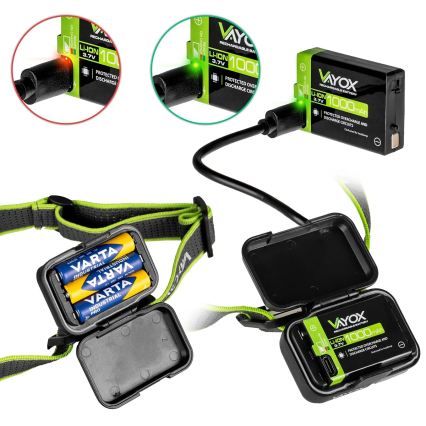 Zatemnitvena polnilna LED čelovka LED/10W/5V/3xAAA IP66 800 lm 1000 mAh