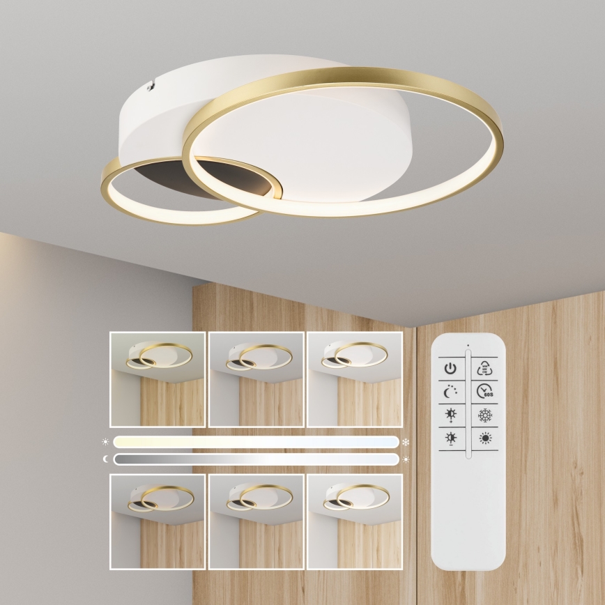 Zatemnitvena stropna svetilka BENITO LED/31W/230V 3000-6500K bela/zlata