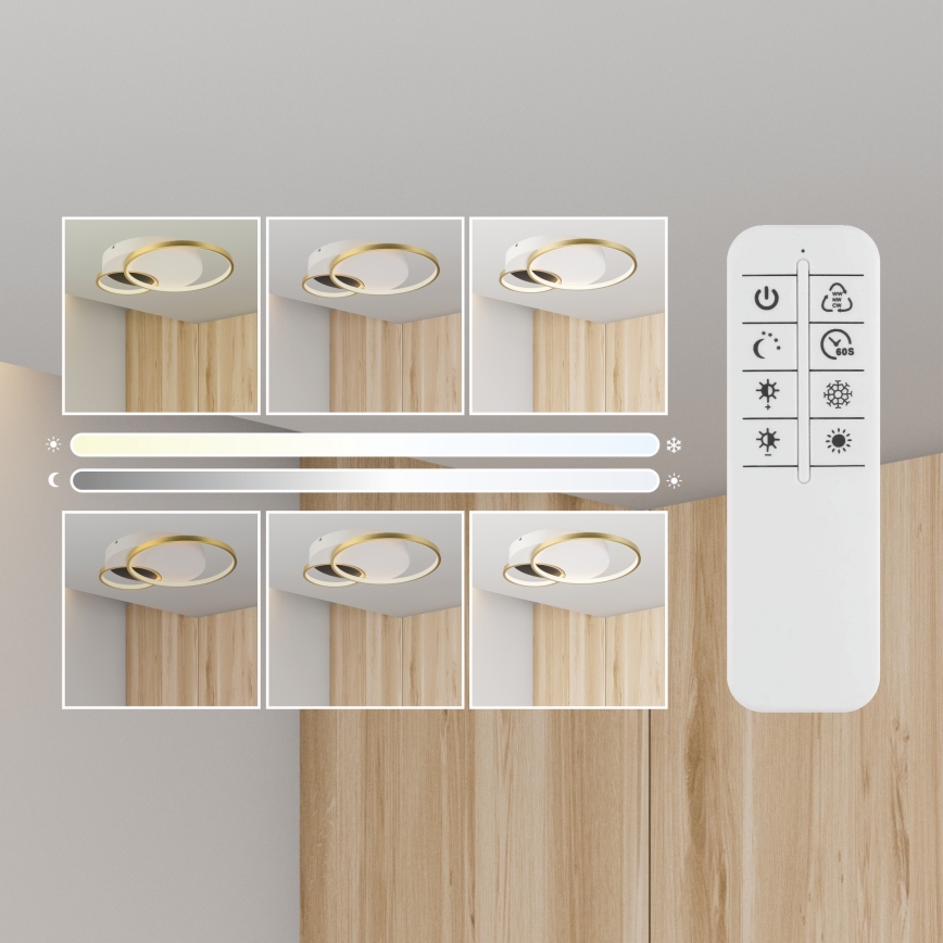 Zatemnitvena stropna svetilka BENITO LED/31W/230V 3000-6500K bela/zlata
