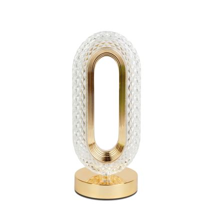 LED namizna svetilka DUBAI, polnilna in z možnostjo zatemnitve, LED/2W/5V, 2700K/4000K/6500K, 400 mAh, zlata