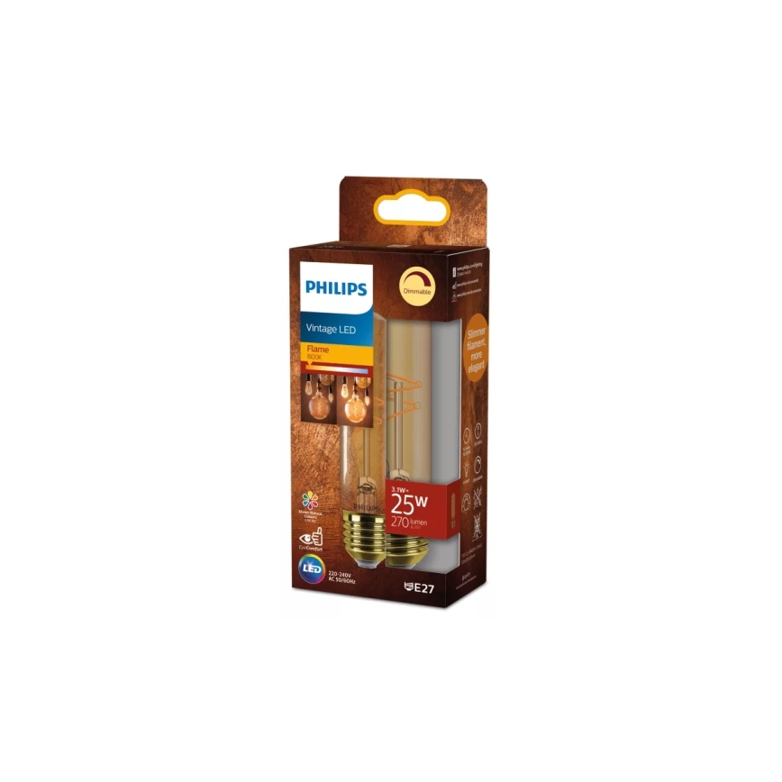 Zatemnjevalna LED sijalka VINTAGE Philips T30 E27/3,1W/230V 1800K