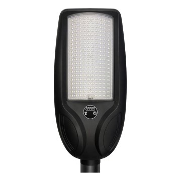 Zatemnjevalna LED solarna ulična svetilka z vgrajenim senzorjem VENICE LED/200W/3,2V 12000 mAh IP65 črna + daljinski upravljalnik