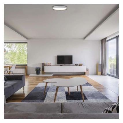 LED zatemnljiva stropna svetilka ILVI LED/30W/230V 2700-6500K premer 40 cm bela/bež + daljinski upravljalnik