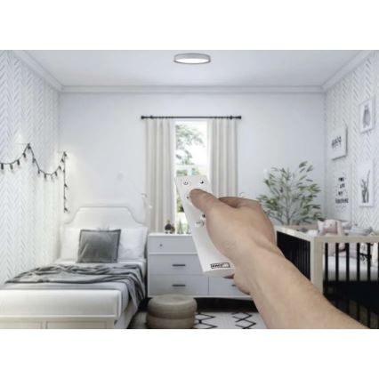 LED zatemnljiva stropna svetilka ILVI LED/30W/230V 2700-6500K premer 40 cm bela/bež + daljinski upravljalnik