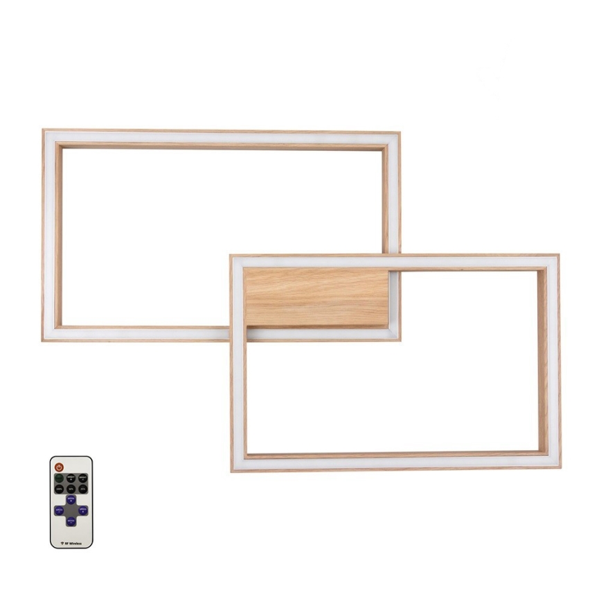 Zatemnjevalna LED stropna svetilka RAMME LED/48W/230V matni hrast + daljinski upravljalnik