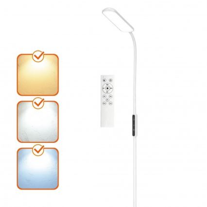 Zatemnljiva stoječa LED svetilka TEILO LED/10W/230V 3000/4000/6500K, bela + daljinski upravljalnik