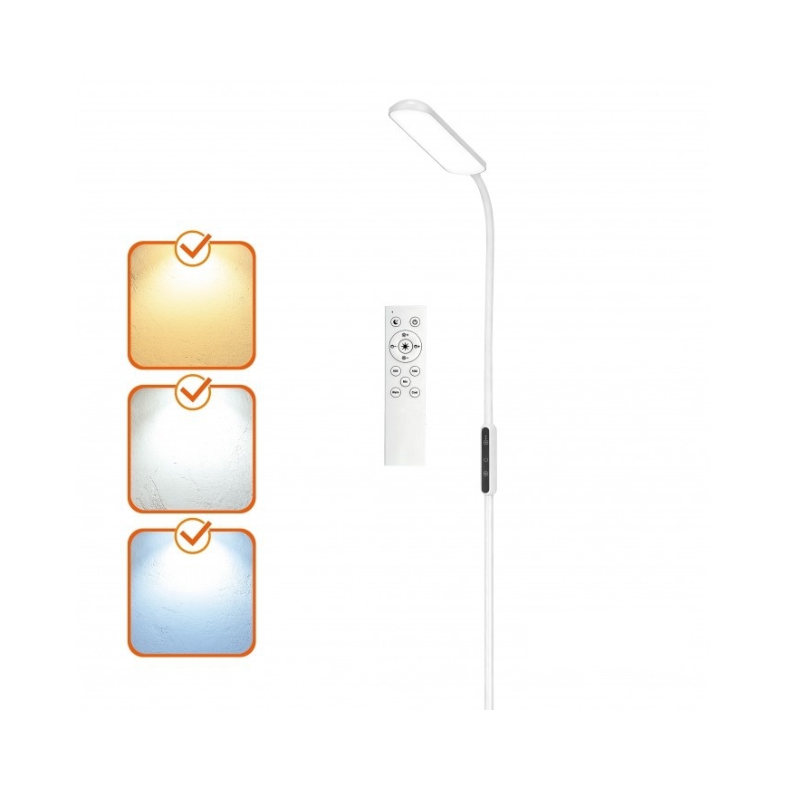 Zatemnljiva stoječa LED svetilka TEILO LED/10W/230V 3000/4000/6500K, bela + daljinski upravljalnik