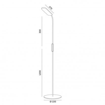 Zatemnljiva stoječa LED svetilka TEILO LED/10W/230V 3000/4000/6500K, bela + daljinski upravljalnik