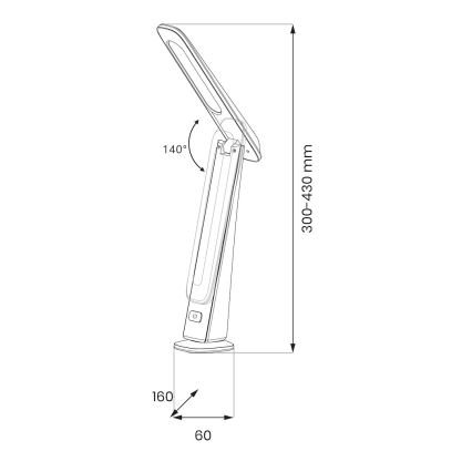 LED zatemnjevalna polnilna namizna svetilka TOP LED/4W/5V 1800 mAh 3000/4000/5000K rjava/črna