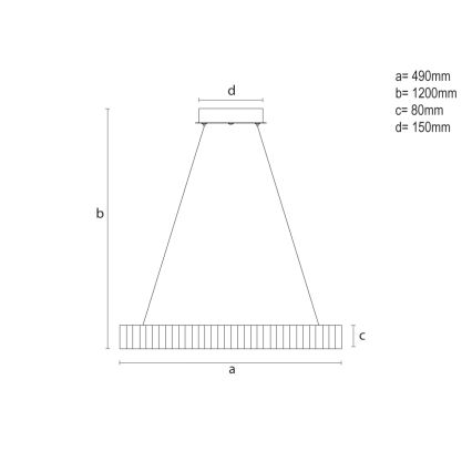 Zatemljiv LED lestenec na kablu LED/75W/230V 3000-6500K premer 49 cm + daljinski upravljalnik