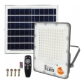 Zatemnjevalni LED sončni reflektor LED/150W/3,2V 5000K 15000 mAh IP65 črna + daljinski upravljalnik