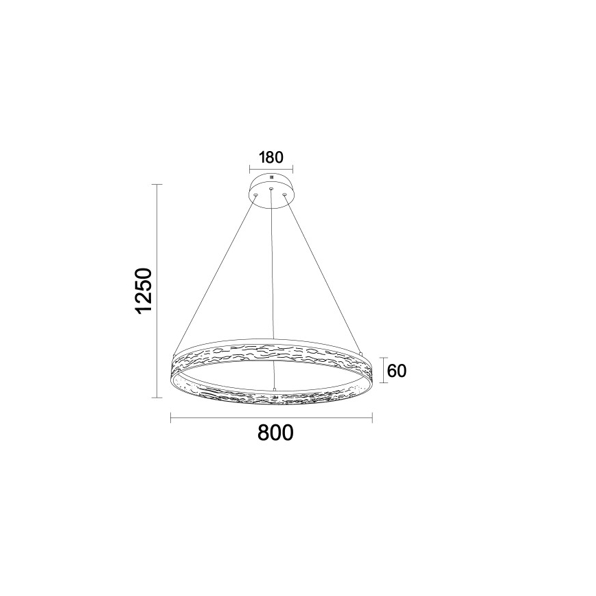 LED zatemnjevalni viseči lestenec na jeklenem kablu ALIANZ LED/60W/230V 3000-6000K premer 80 cm + daljinski upravljalnik