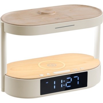 Zatemnjiva LED namizna svetilka z budilko in polnjenjem TRIPLE DOCK LED/1,5W/5V