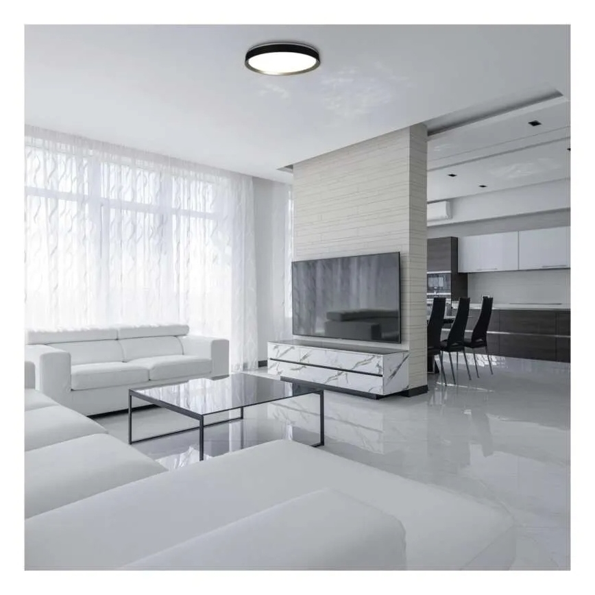 Zatemnjiva LED stropna svetilka ILVI LED/45W/230V 2700-6500K premer 50 cm črna/mesing + daljinski upravljalnik