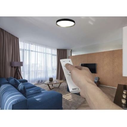 Zatemnjiva LED stropna svetilka ILVI LED/45W/230V 2700-6500K premer 50 cm črna/mesing + daljinski upravljalnik