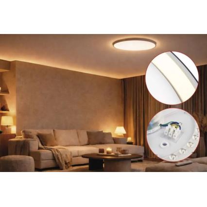 Zatemnjiva LED stropna svetilka ILVI LED/45W/230V 2700-6500K premer 50 cm črna/mesing + daljinski upravljalnik