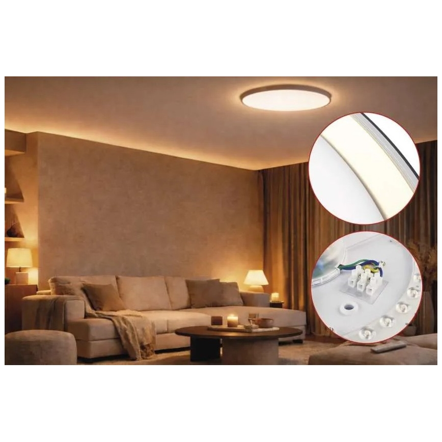 Zatemnjiva LED stropna svetilka ILVI LED/45W/230V 2700-6500K premer 50 cm črna/mesing + daljinski upravljalnik