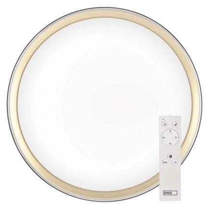 Zatemnjiva LED stropna svetilka ILVI LED/45W/230V 2700-6500K premer 50 cm črna/mesing + daljinski upravljalnik