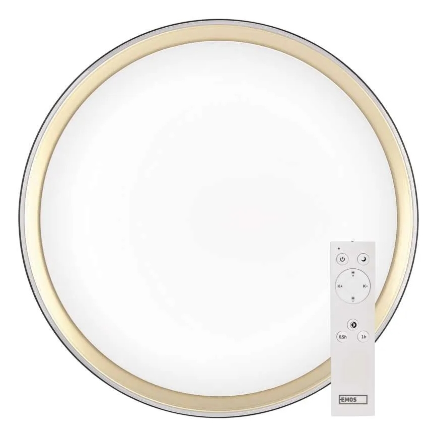 Zatemnjiva LED stropna svetilka ILVI LED/45W/230V 2700-6500K premer 50 cm črna/mesing + daljinski upravljalnik