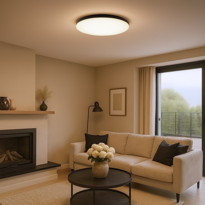 LED zatemnjevalna stropna svetilka SIENA LED/80W/230V 3000-6000K premer 75 cm črna + daljinski upravljalnik