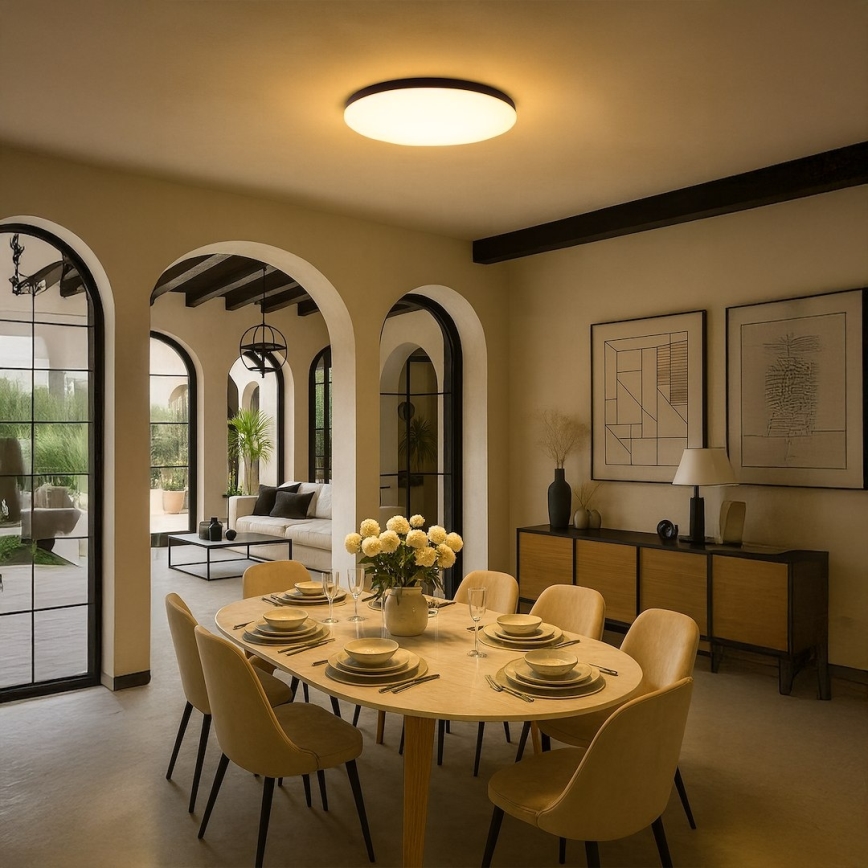 LED zatemnjevalna stropna svetilka SIENA LED/80W/230V 3000-6000K premer 75 cm črna + daljinski upravljalnik