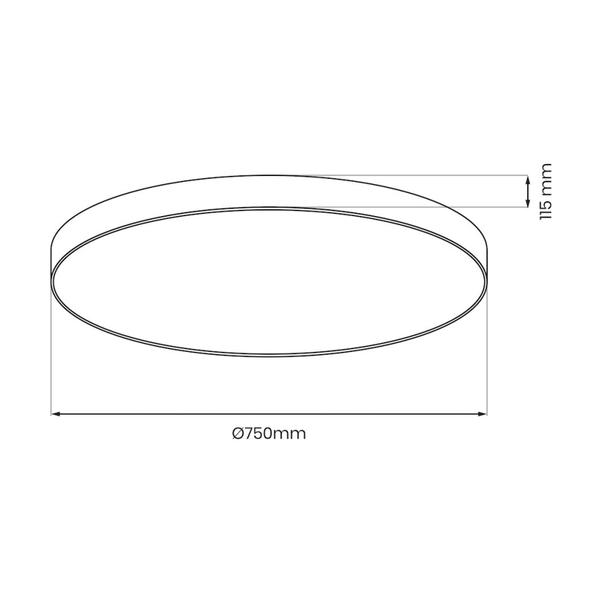 LED zatemnjevalna stropna svetilka SIENA LED/80W/230V 3000-6000K premer 75 cm črna + daljinski upravljalnik