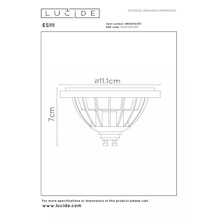 Zatemnjiva LED žarnica MR16 GU10/12W/230V 2200-3000K - Lucide 49041/12/30