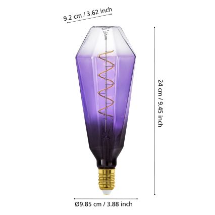 Zatemnjiva LED žarnica VINTAGE E27/4W/230V 1800K vijolična - Eglo 110237