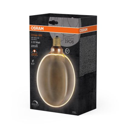 Zatemnjiva LED žarnica VINTAGE E27/4W/230V 1800K zlata - Osram