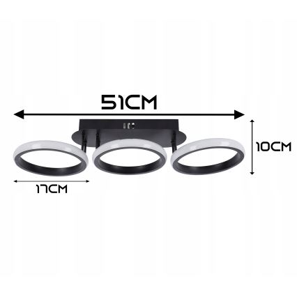 Zatemnjevalna LED stropna svetilka LED/30W/230V 3000-6500K črna Wi-Fi Tuya + daljinski upravljalnik