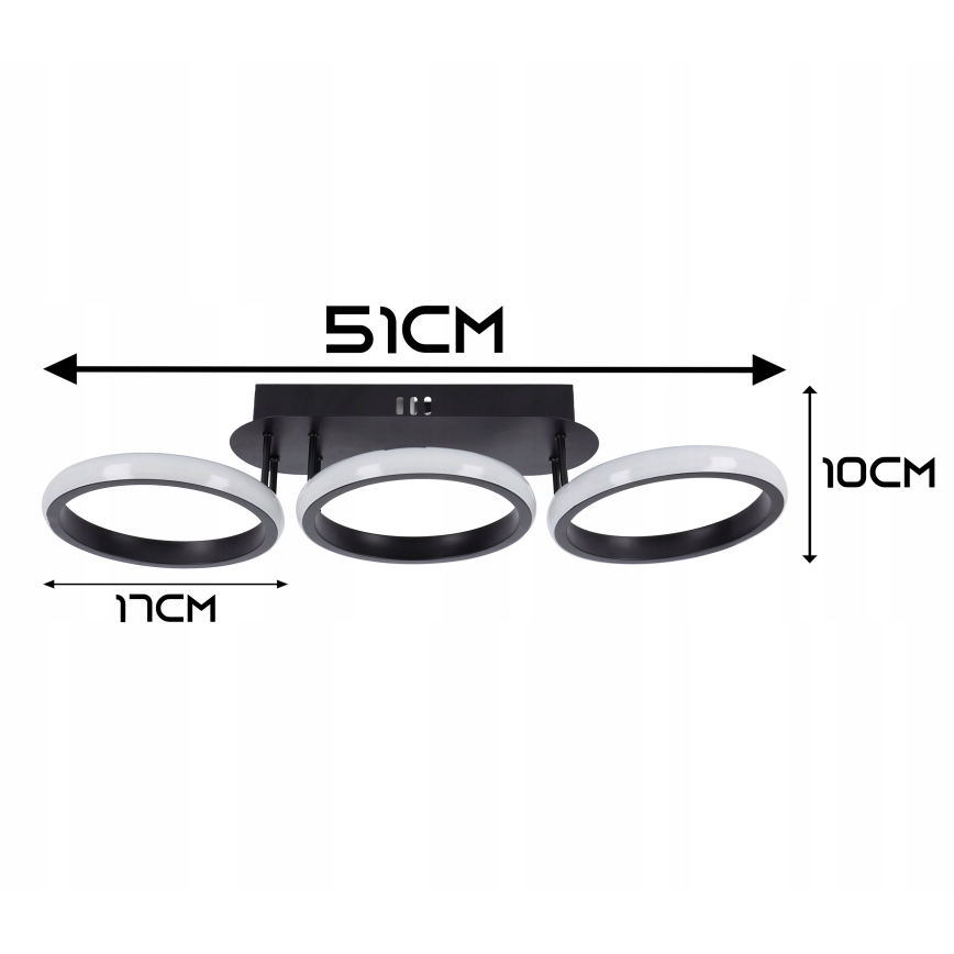 Zatemnjevalna LED stropna svetilka LED/30W/230V 3000-6500K črna Wi-Fi Tuya + daljinski upravljalnik