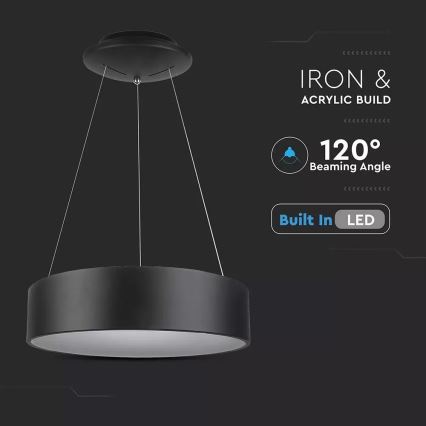 Zatemnljiv LED lestenec na jeklenem lanu LED/20W/230V